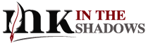 The official logo for Ink In The Shadows, an advanced ghostwriting course that teaches writers how to master the craft from foundational techniques to AI integration. The logo represents discretion, storytelling power, and creative professionalism for ghostwriters.