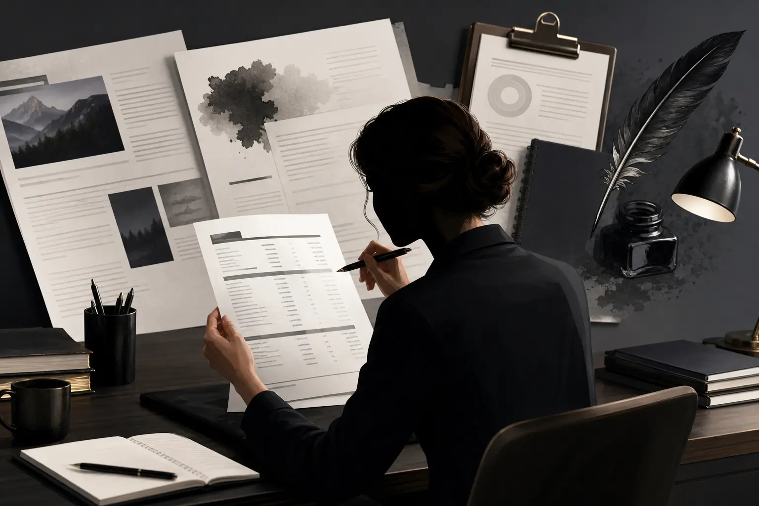 Agency owner reviewing outsourced content pricing and margin calculations.