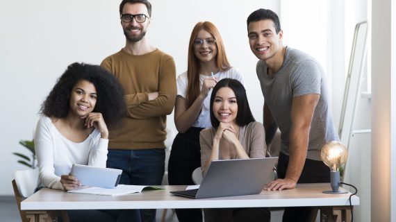 community-young-people-posing-together